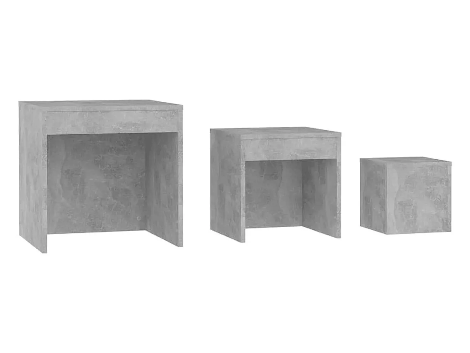 Mesa De Centro* Mesas de encastrar 3 pcs madeira processada cinza cimento PT768902 Cinzento