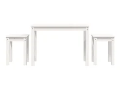 Mesa De Centro* Mesas de encastrar 3 pcs madeira de pinho maciça PT748923 Branco