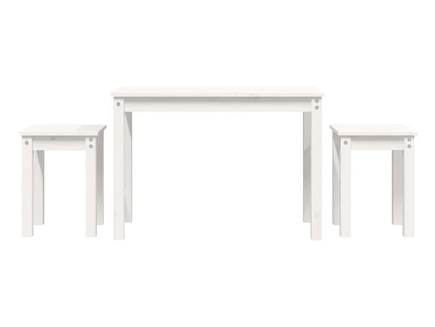 Mesa De Centro* Mesas de encastrar 3 pcs madeira de pinho maciça PT748923 Branco