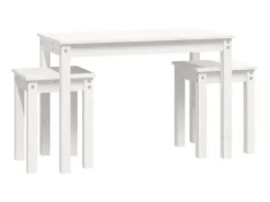 Mesa De Centro* Mesas de encastrar 3 pcs madeira de pinho maciça PT748923 Branco