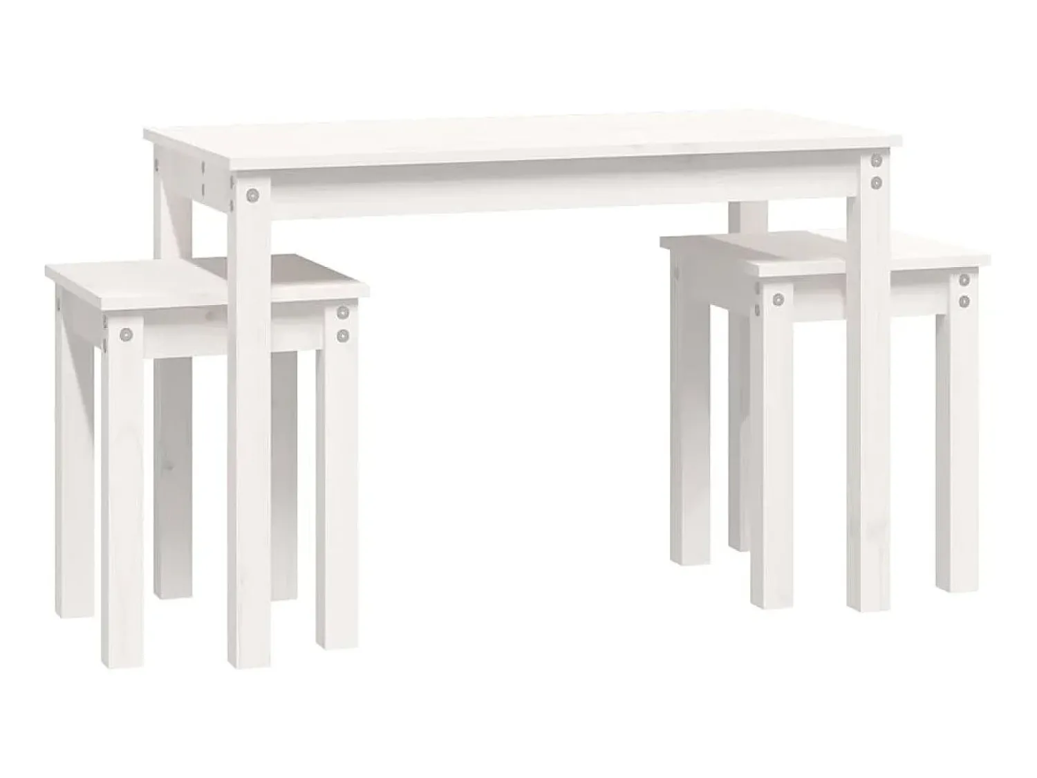 Mesa De Centro* Mesas de encastrar 3 pcs madeira de pinho maciça PT748923 Branco
