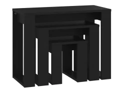 Discount vidaxl Mesas de encastrar 3 pcs madeira processada Preto