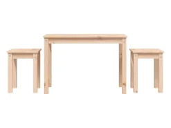 Mesa De Centro| Mesas de encastrar 3 pcs madeira de pinho maciça PT356261 Castanho