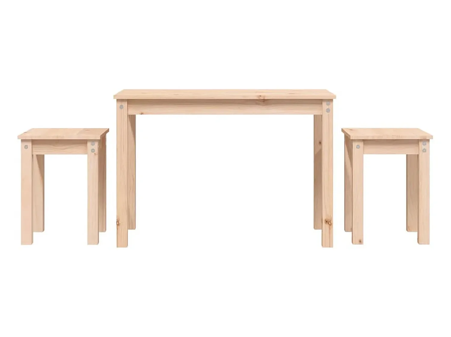 Mesa De Centro| Mesas de encastrar 3 pcs madeira de pinho maciça PT356261 Castanho