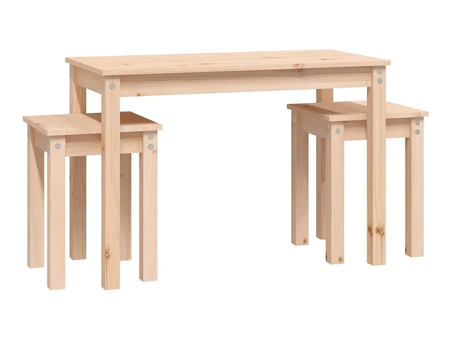 Mesa De Centro| Mesas de encastrar 3 pcs madeira de pinho maciça PT356261 Castanho