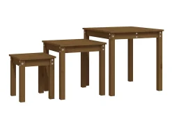 Sale Mesas de encastrar 3 pcs madeira de pinho maciça mel PT755452 Castanho