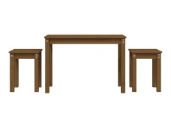 Mesa De Centro* Mesas de encastrar 3 pcs madeira de pinho maciça mel PT369034 Castanho
