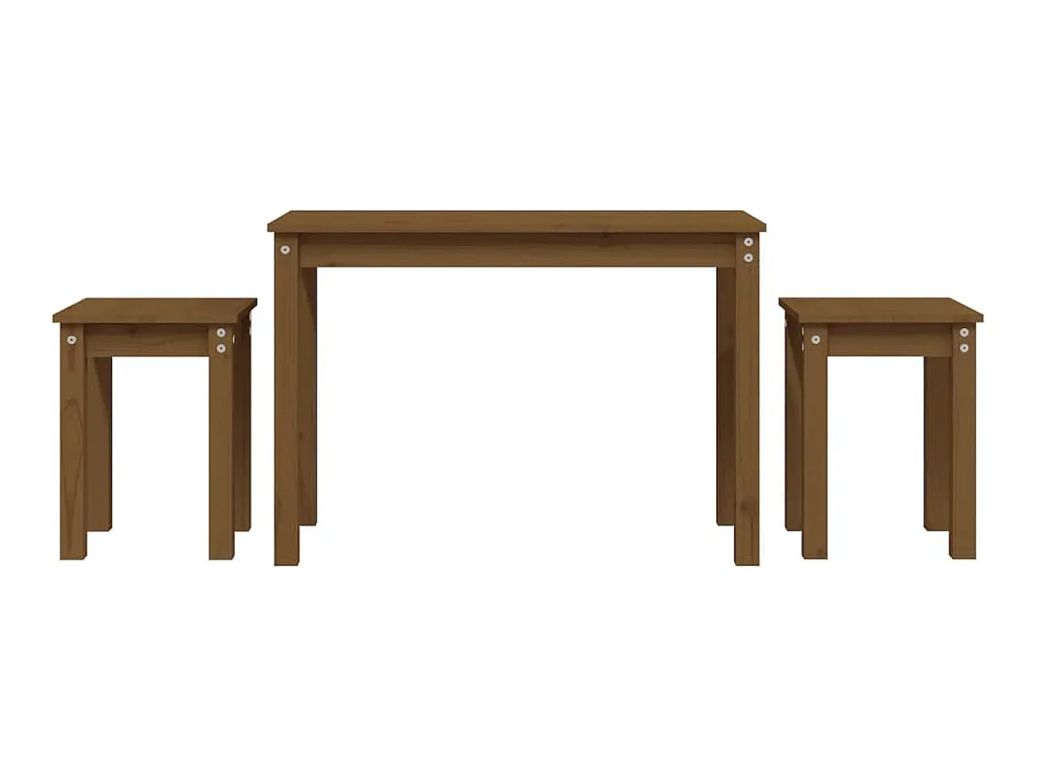 Mesa De Centro* Mesas de encastrar 3 pcs madeira de pinho maciça mel PT369034 Castanho