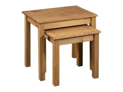 Mesa De Centro* Mesas de encastrar 2 pcs madeira pinho maciça Panama PT861225 Castanho