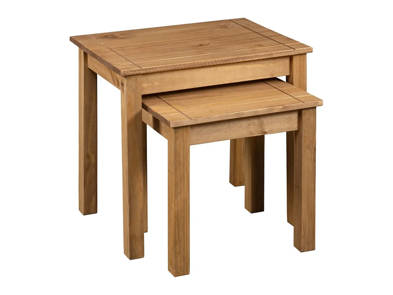 Mesa De Centro* Mesas de encastrar 2 pcs madeira pinho maciça Panama PT861225 Castanho