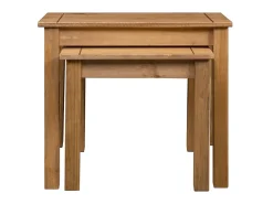 Mesa De Centro* Mesas de encastrar 2 pcs madeira pinho maciça Panama PT861225 Castanho