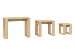 Mesa De Centro*vidaxl Mesas de encastrar 3 pcs madeira processada cor carvalho sonoma Natural claro