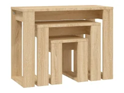 Mesas de encastrar 3 pcs madeira processada cor carvalho sonoma PT950896 Castanho