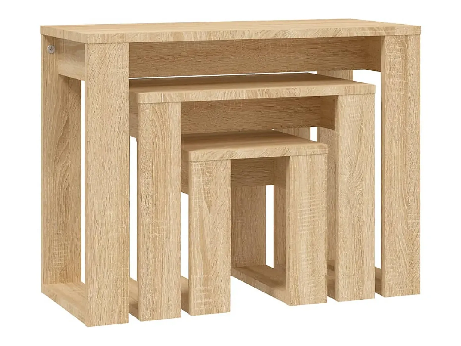 Mesas de encastrar 3 pcs madeira processada cor carvalho sonoma PT950896 Castanho
