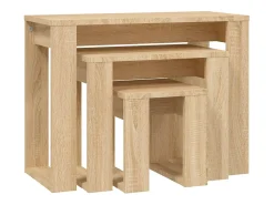 Mesas de encastrar 3 pcs madeira processada cor carvalho sonoma PT950896 Castanho