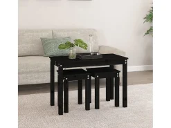Online Mesas de encastrar 3 pcs madeira de pinho maciça PT213924 Preto