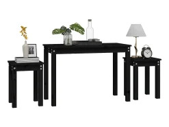 Online Mesas de encastrar 3 pcs madeira de pinho maciça PT213924 Preto
