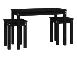 Online Mesas de encastrar 3 pcs madeira de pinho maciça PT213924 Preto