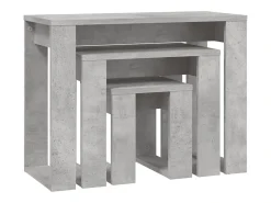 New Mesas de encastrar 3 pcs madeira processada cinza cimento PT525960 Cinzento