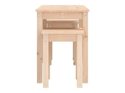 Mesa De Centro*vidaxl Mesas de encastrar 3 pcs madeira de pinho maciça Natural claro