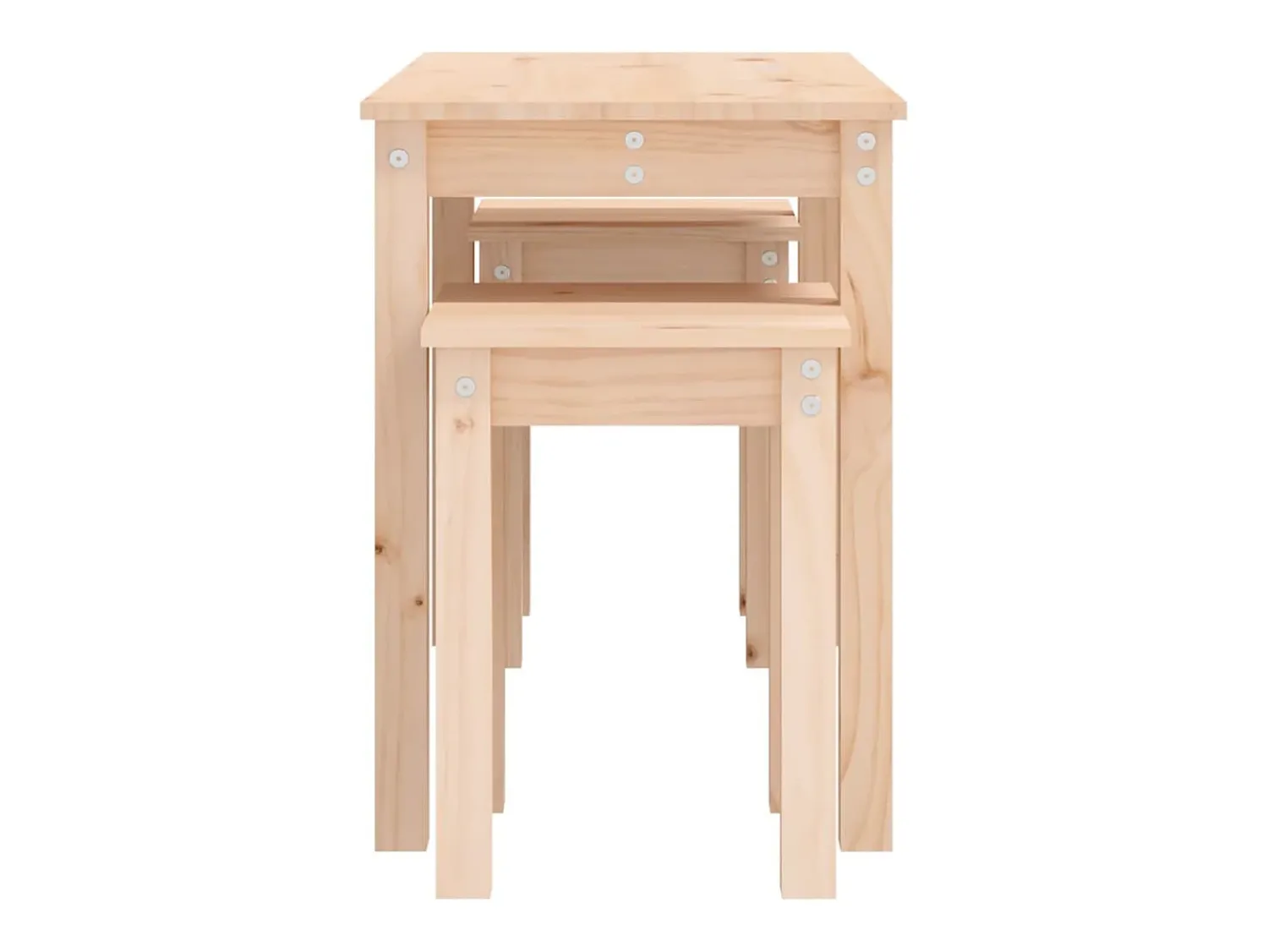 Mesa De Centro*vidaxl Mesas de encastrar 3 pcs madeira de pinho maciça Natural claro