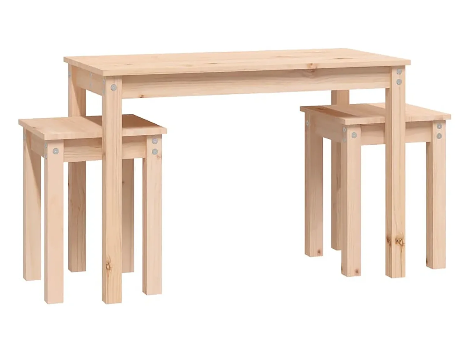 Mesa De Centro*vidaxl Mesas de encastrar 3 pcs madeira de pinho maciça Natural claro