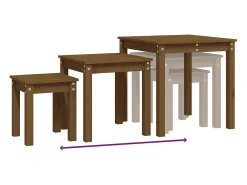 Online vidaxl Mesas de encastrar 3 pcs madeira de pinho maciça castanho mel Natural claro