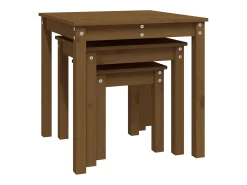 Online vidaxl Mesas de encastrar 3 pcs madeira de pinho maciça castanho mel Natural claro