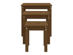 Online vidaxl Mesas de encastrar 3 pcs madeira de pinho maciça castanho mel Natural claro