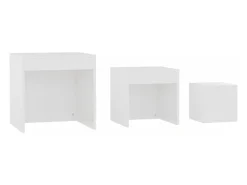 Mesa De Centro* Mesas de encastrar 3 pcs madeira processada PT546790 Branco