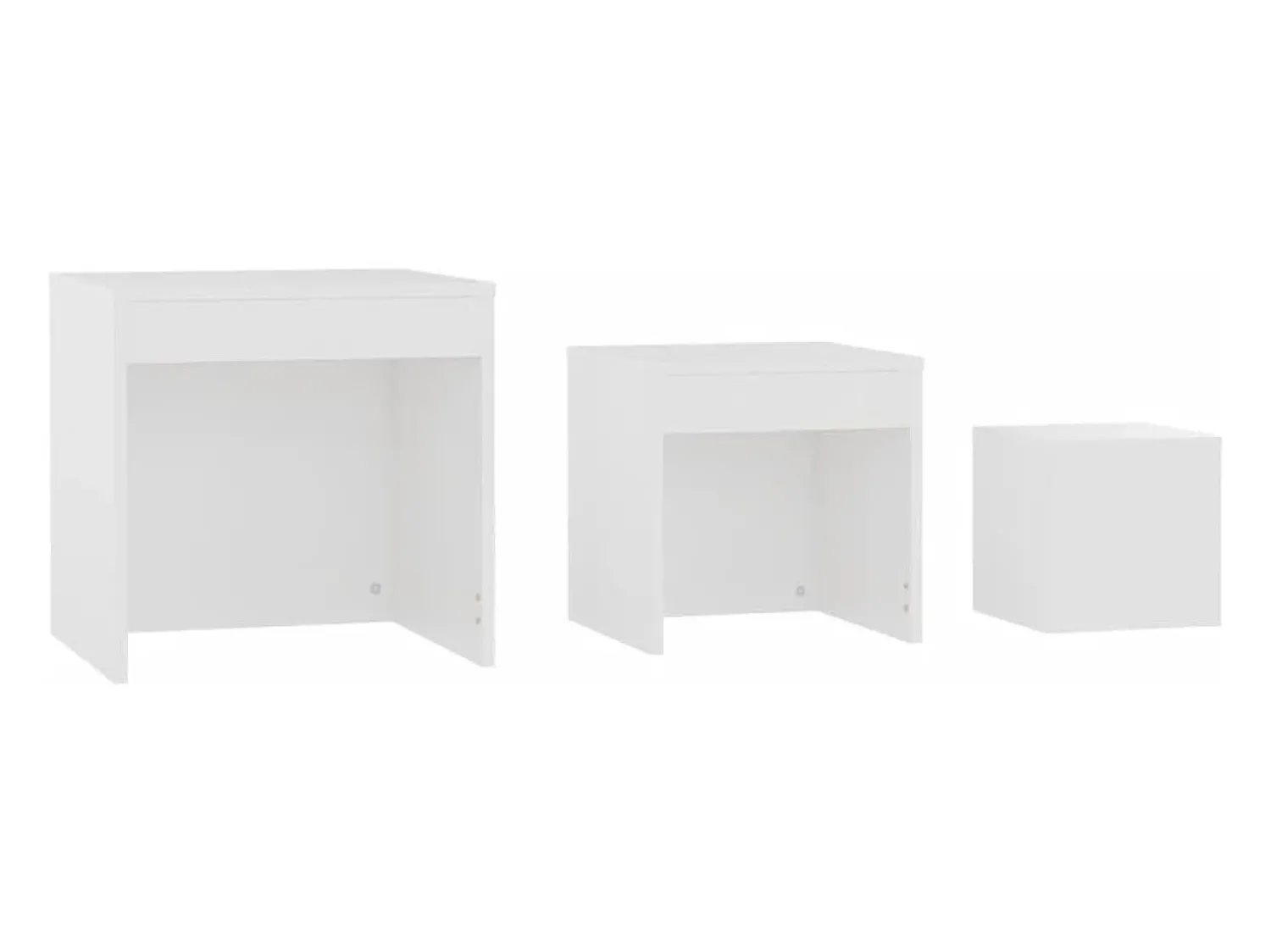 Mesa De Centro* Mesas de encastrar 3 pcs madeira processada PT546790 Branco