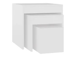 Mesa De Centro* Mesas de encastrar 3 pcs madeira processada PT546790 Branco