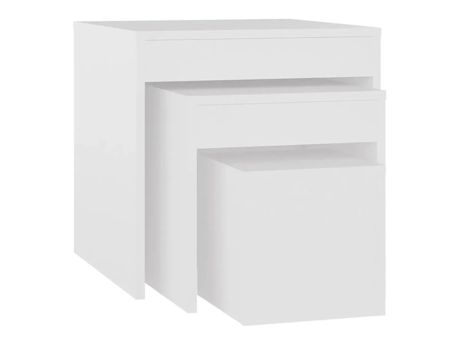 Mesa De Centro* Mesas de encastrar 3 pcs madeira processada PT546790 Branco