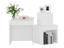 Mesa De Centro* Mesas de encastrar 3 pcs madeira processada PT546790 Branco