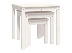 Mesa De Centro|vidaxl Mesas de encastrar 3 pcs madeira de pinho maciça Branco