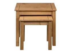 Mesa De Centro|vidaxl Mesas de encastrar 2 pcs madeira pinho maciça Panama Natural claro