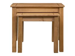 Mesa De Centro|vidaxl Mesas de encastrar 2 pcs madeira pinho maciça Panama Natural claro