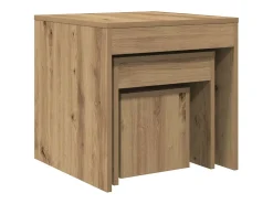 Outlet vidaxl Mesas de encastrar 3pcs derivados de madeira carvalho artisiano Natural claro