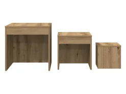 Outlet vidaxl Mesas de encastrar 3pcs derivados de madeira carvalho artisiano Natural claro