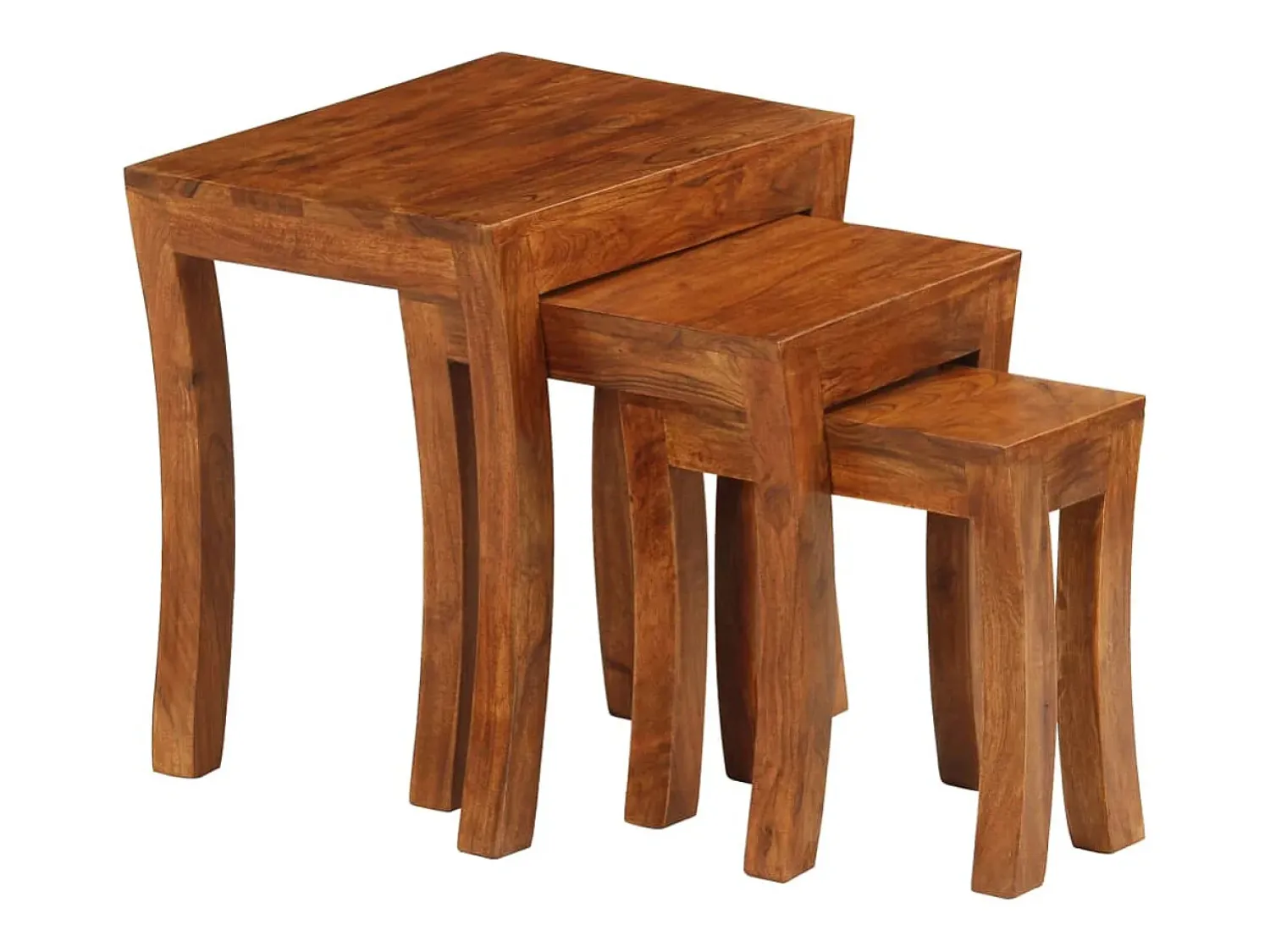 Mesa De Centro|vidaxl Mesas encastrar 3 pcs madeira acácia maciça 50x35x50cm castanho Natural claro