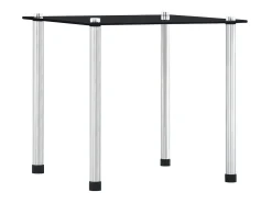 Mesa De Centro| Mesas encastráveis 3 pcs vidro temperado PT808839 Preto