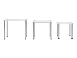 Mesa De Centro|vidaxl Mesas encastráveis 3 pcs vidro temperado Transparente
