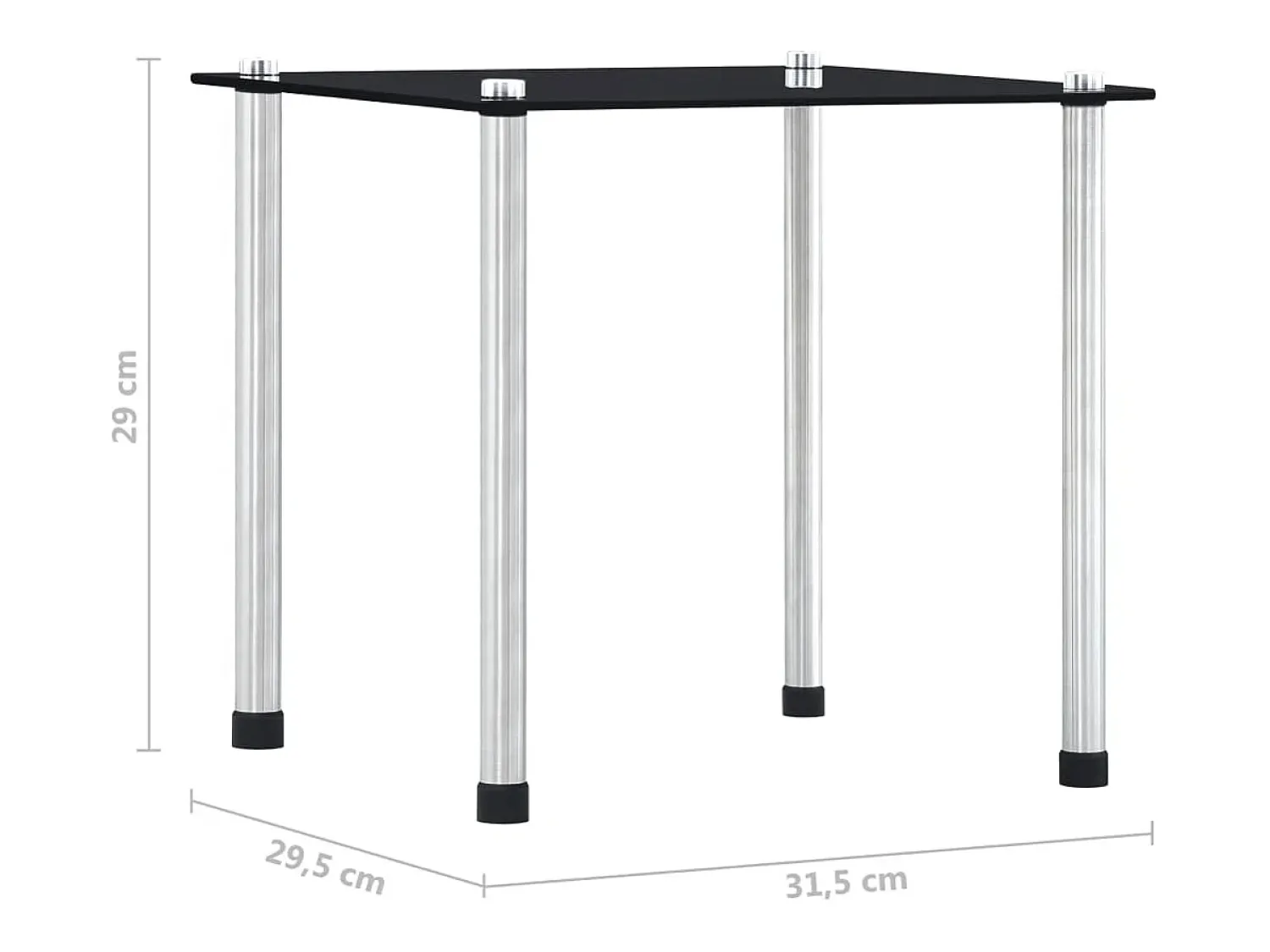 Mesa De Centro|vidaxl Mesas encastráveis 3 pcs vidro temperado Preto