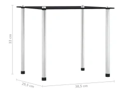 Mesa De Centro|vidaxl Mesas encastráveis 3 pcs vidro temperado Preto