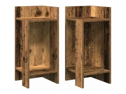 vidaxl Mesas laterais 2 pcs c/ prateleira 110x50x103cm madeira velha^ Mesa De Apoio