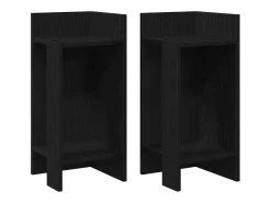 Clearance vidaxl Mesas laterais 2 pcs com prateleira 110x50x103 cm preta Preto