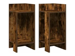 Mesa De Apoio*vidaxl Mesas laterais 2 pcs prateleira 110x50x103 cm carvalho fumado Natural claro