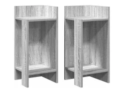 Mesa De Apoio*vidaxl Mesas laterais 2 pcs prateleira 110x50x103 cm cinza sonoma Cinzento
