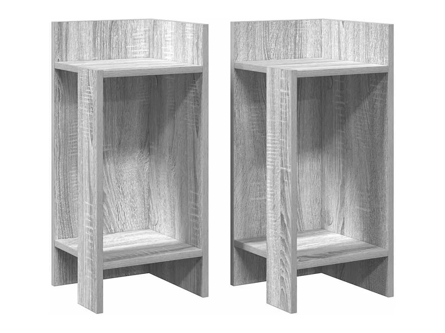 Mesa De Apoio*vidaxl Mesas laterais 2 pcs prateleira 110x50x103 cm cinza sonoma Cinzento