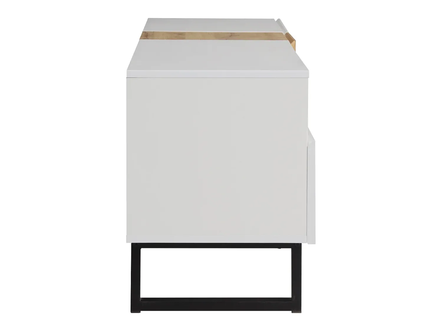 ModernLuxe Meuble TV 180 cm - avec 2 tiroirs et 5 compartiments - en MDF - Blanc & Naturel^ Móvel De Tv